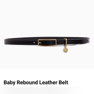 Black Leather Belt with Gold Buckle